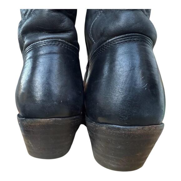 Vintage Stewart Boot Co Black Leather Western Cowboy Boot Men size 8.5 D - Picture 5 of 11
